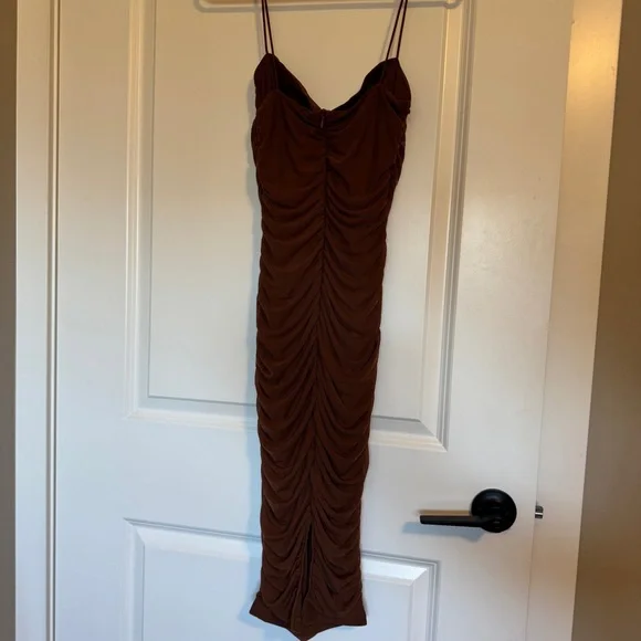 PARTHEA • RUCHED MESH BODYCON DRESS - Picture 5 of 7